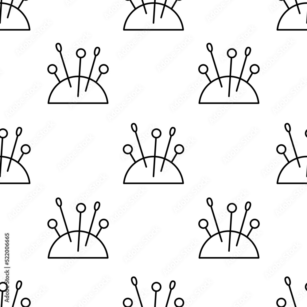 Poster needles icon pattern. seamless needles pattern on white background.