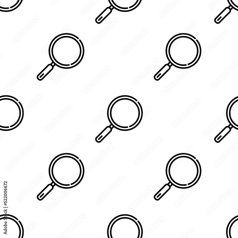 Poster loupe icon pattern. seamless loupe pattern on white background.