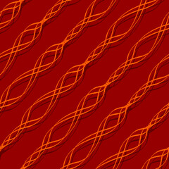 Seamless pattern with swirl lines rope illusion. Vector illustration. use for curtain, pillow and silk, fabric.