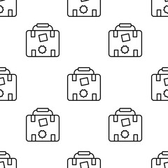 luggage icon pattern. Seamless luggage pattern on white background.