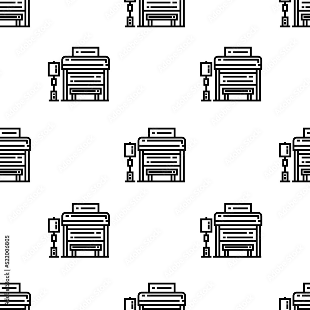 Poster bus stop icon pattern. seamless bus stop pattern on white background.
