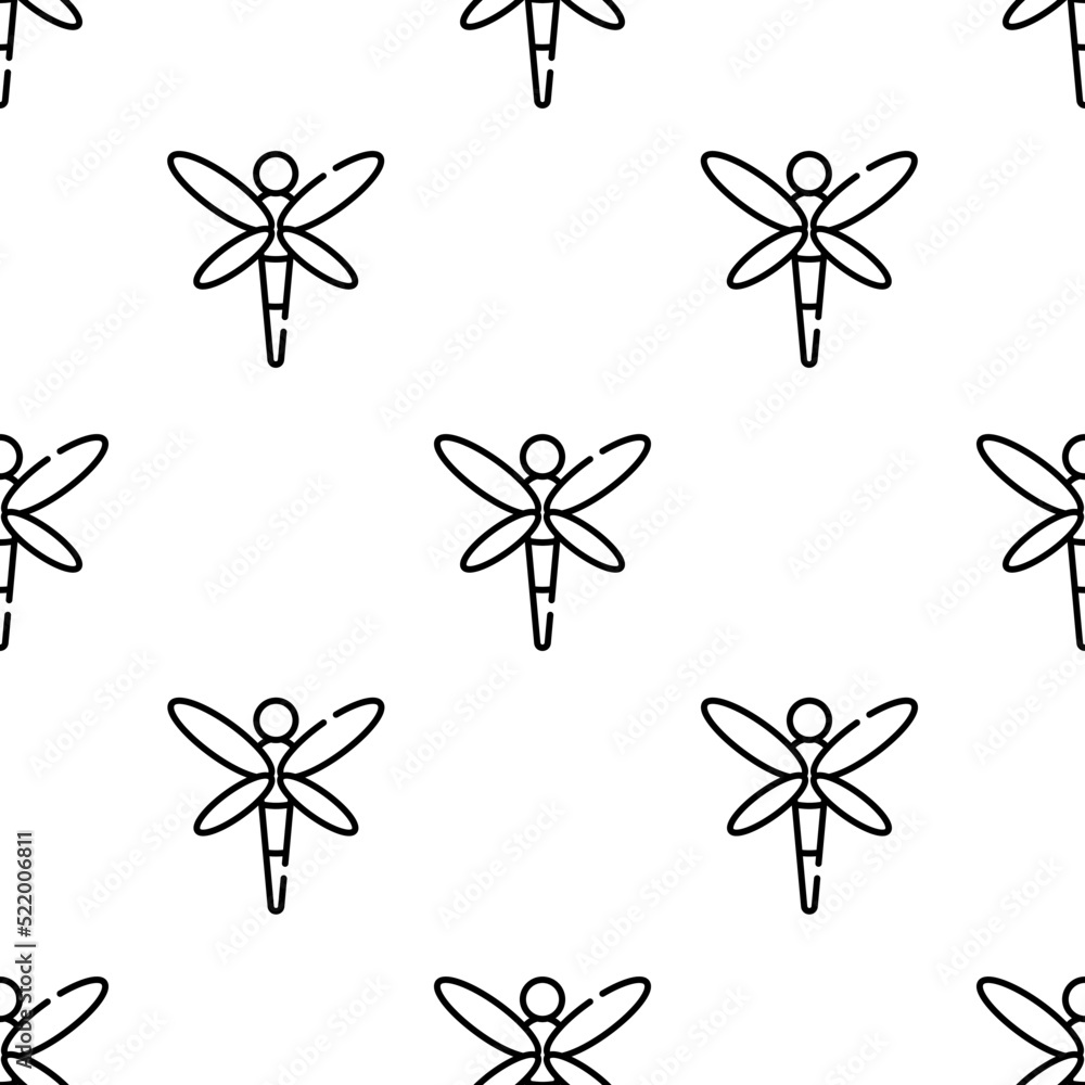 Aufkleber dragonfly icon pattern. seamless dragonfly pattern on white background.