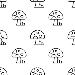 mushroom icon pattern. Seamless mushroom pattern on white background.