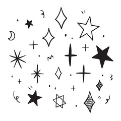 Star set Vector illustration. Drawing design concept