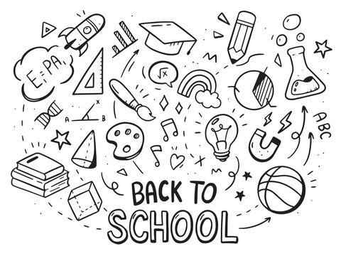 Back to school Vector illustration. Drawing design concept