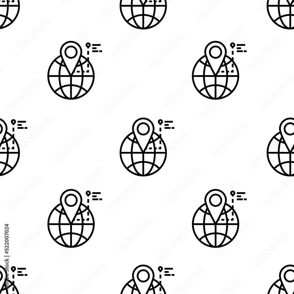 Poster location icon pattern. seamless location pattern on white background.