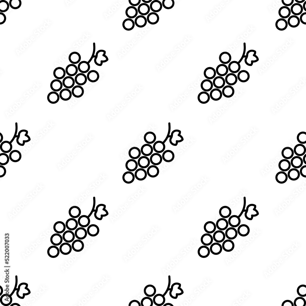 Poster grape icon pattern. seamless grape pattern on white background.