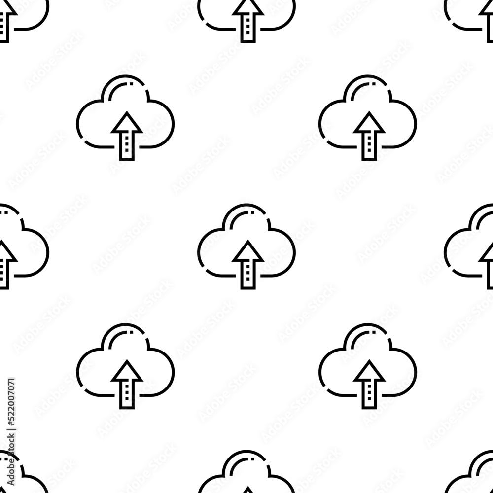 Poster cloud computing icon pattern. seamless cloud computing pattern on white background.