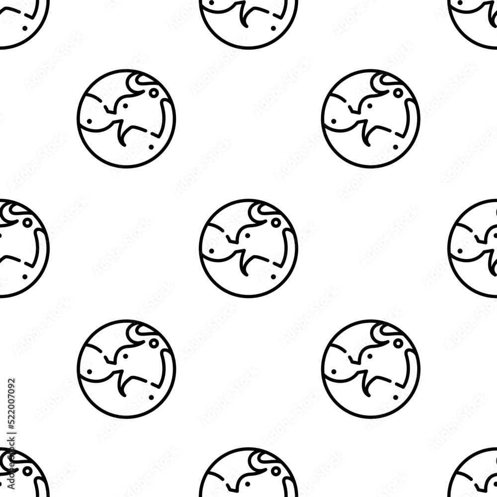 Poster mars icon pattern. seamless mars pattern on white background.