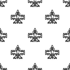 airplane icon pattern. Seamless airplane pattern on white background.