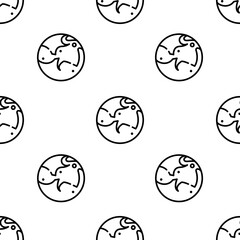 mars icon pattern. Seamless mars pattern on white background.