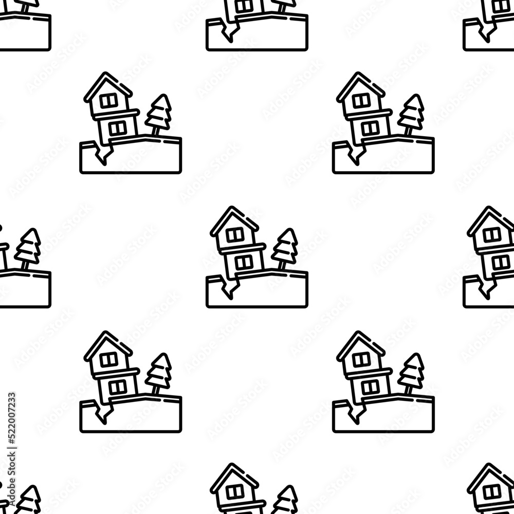 Poster landslide icon pattern. seamless landslide pattern on white background.
