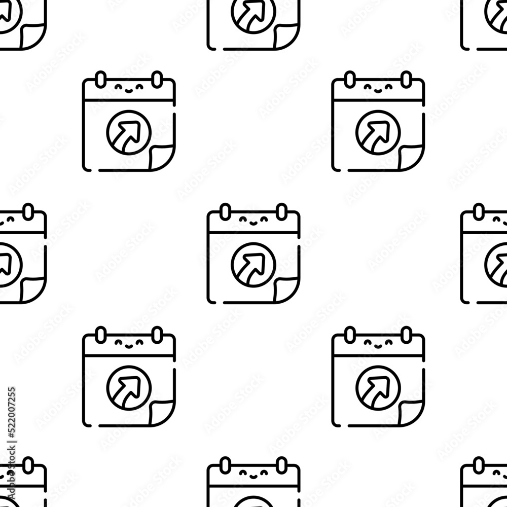 Poster calendar icon pattern. seamless calendar pattern on white background.