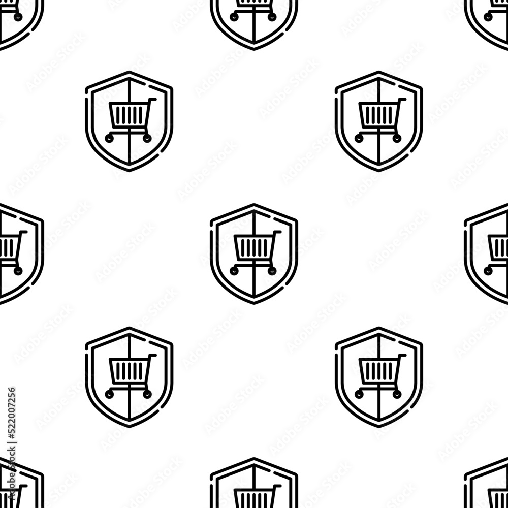 Poster security icon pattern. seamless security pattern on white background.