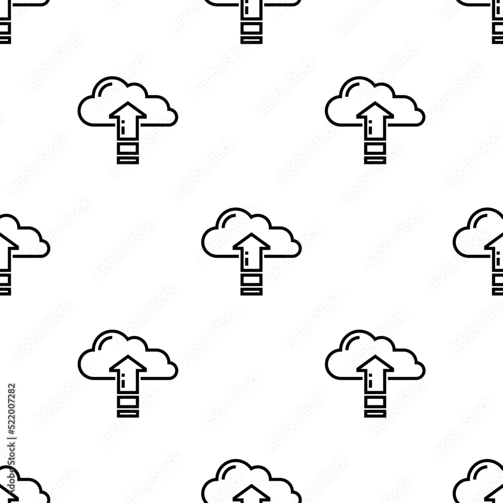 Poster cloud computing icon pattern. seamless cloud computing pattern on white background.