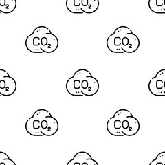 co2 icon pattern. Seamless co2 pattern on white background.