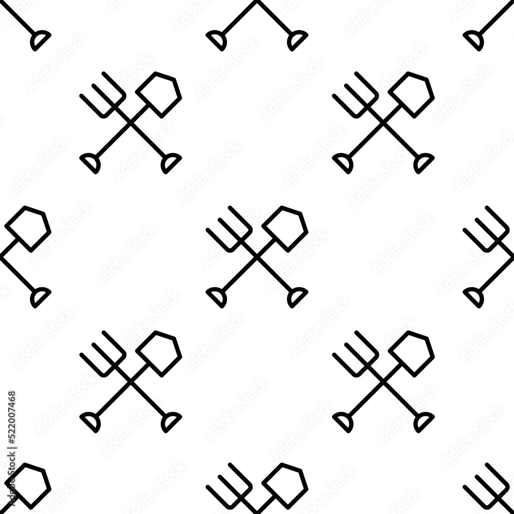 Poster fork icon pattern. seamless fork pattern on white background.