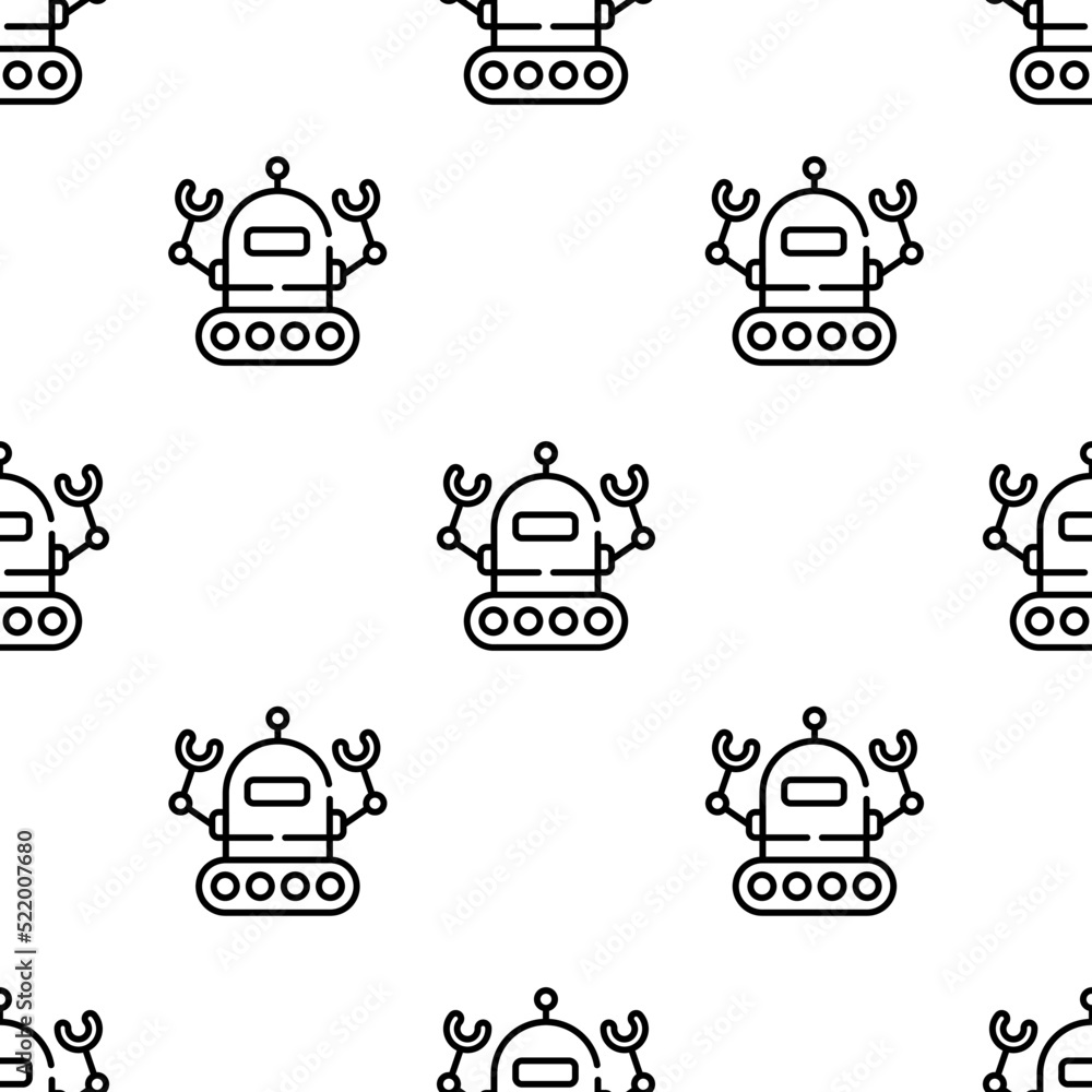 Aufkleber robot icon pattern. seamless robot pattern on white background.