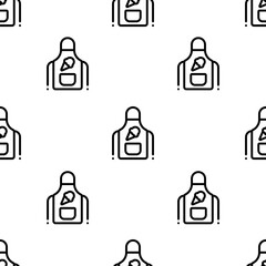 apron icon pattern. Seamless apron pattern on white background.