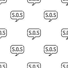 sos icon pattern. Seamless sos pattern on white background.