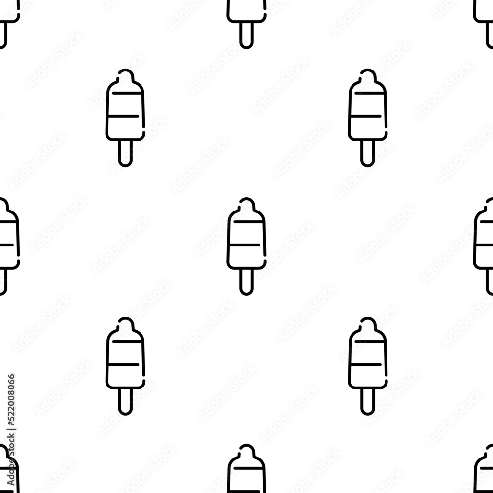 Poster popsicle icon pattern. seamless popsicle pattern on white background.