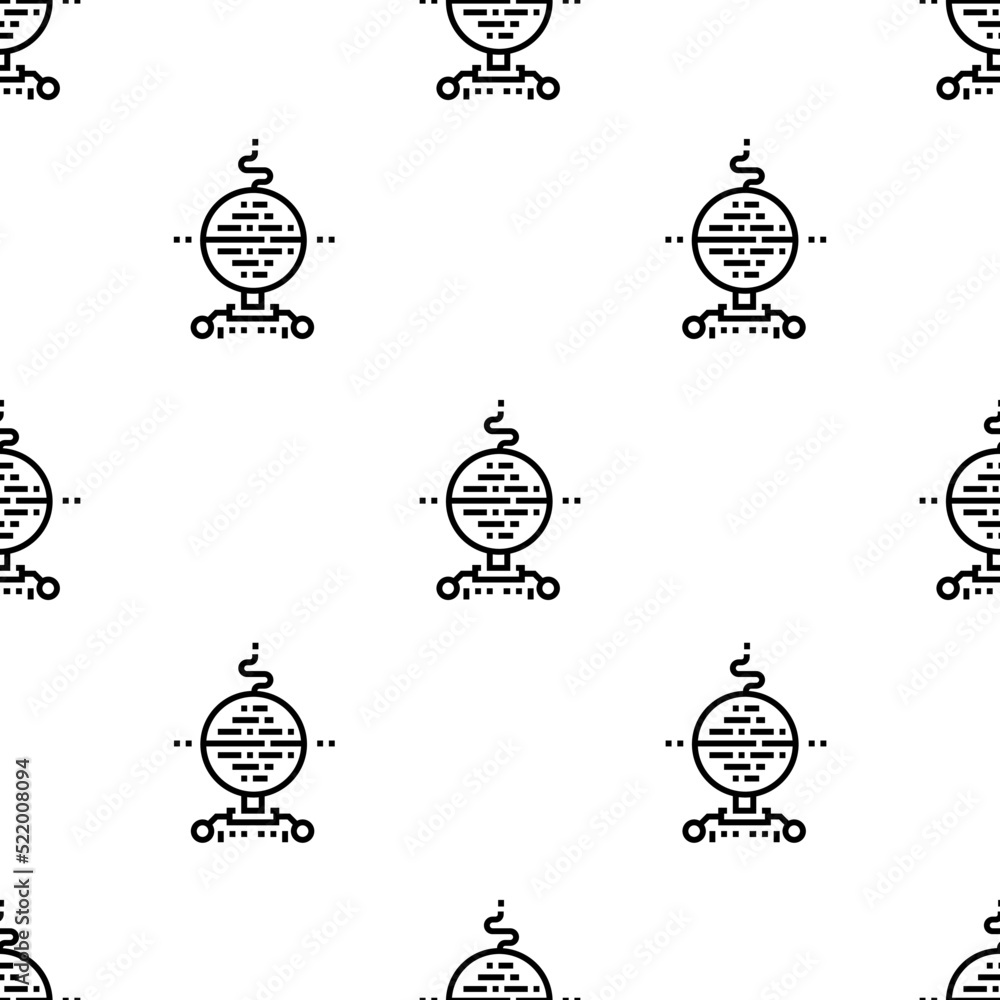 Poster robot icon pattern. seamless robot pattern on white background.
