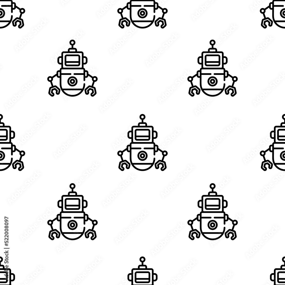 Aufkleber robot icon pattern. seamless robot pattern on white background.