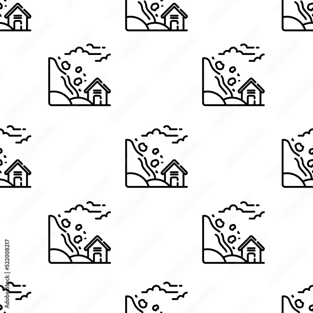 Aufkleber landslide icon pattern. seamless landslide pattern on white background.