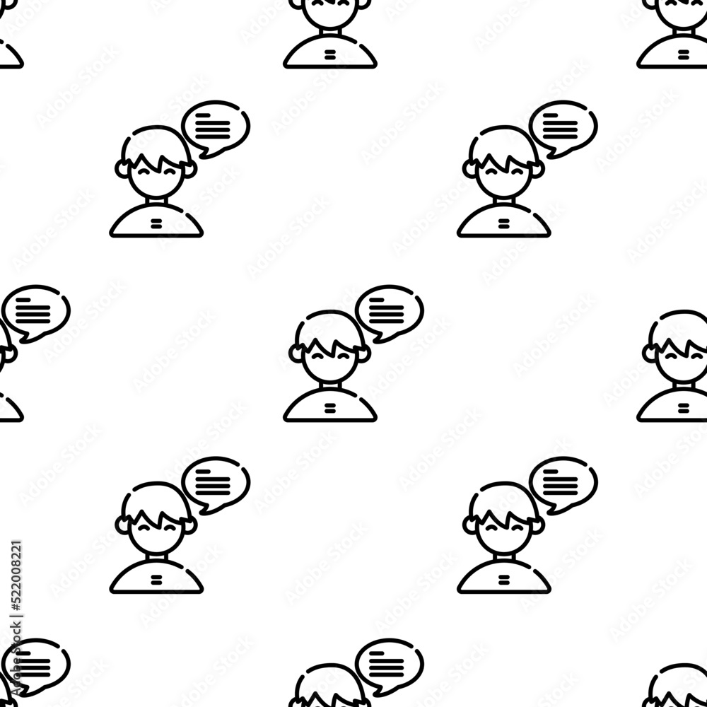 Poster chat icon pattern. seamless chat pattern on white background.