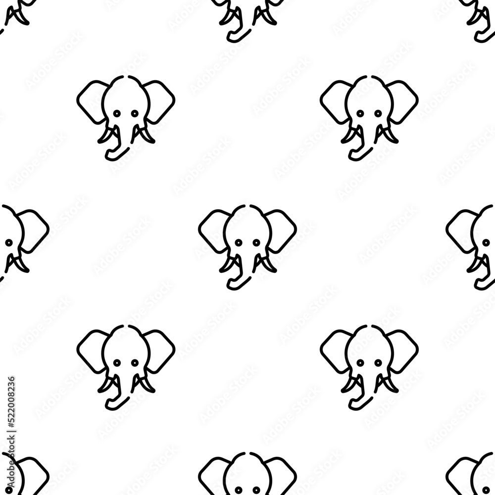 Poster elephant icon pattern. seamless elephant pattern on white background.