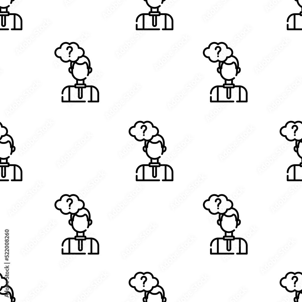 Aufkleber thinking icon pattern. seamless thinking pattern on white background.