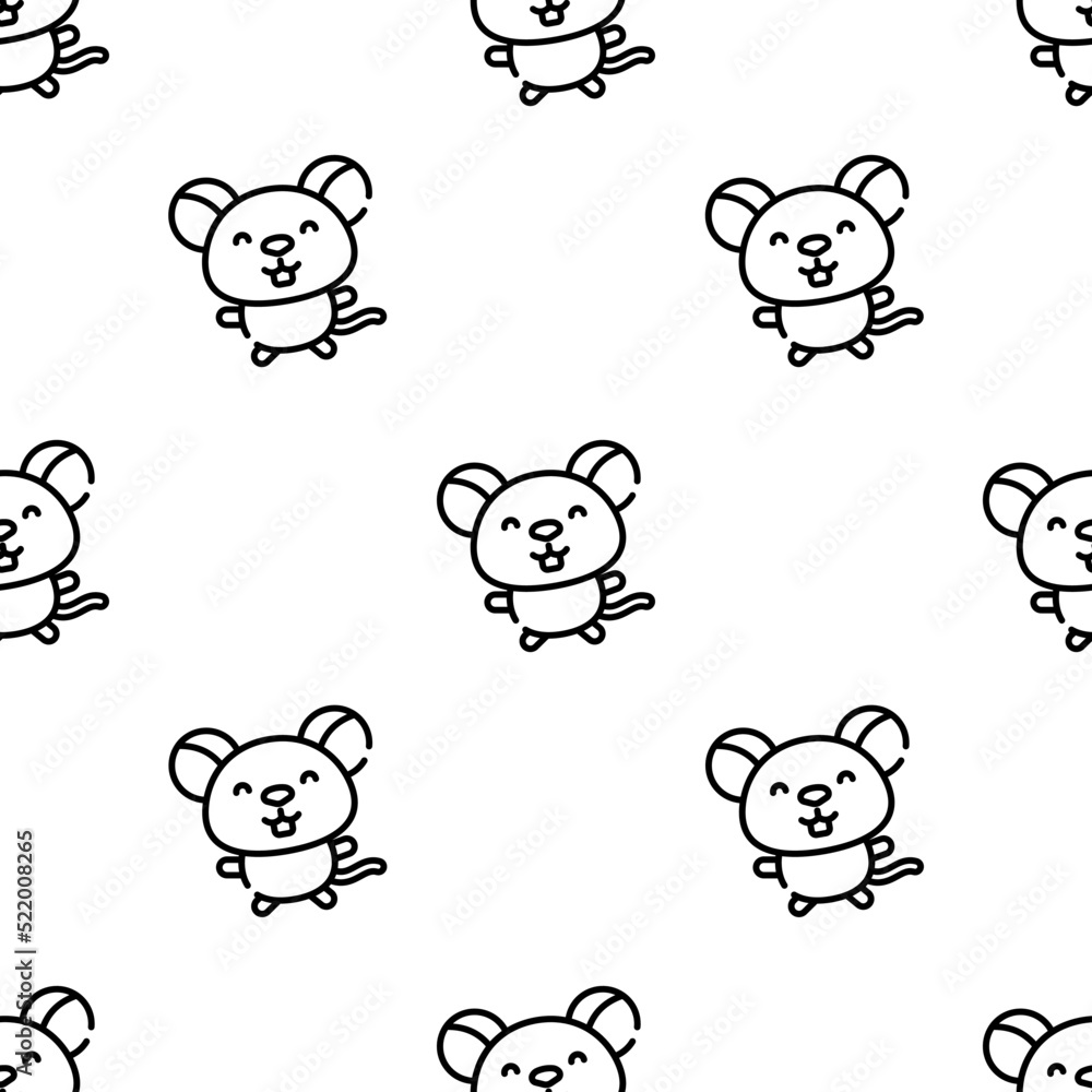 Aufkleber mouse icon pattern. seamless mouse pattern on white background.