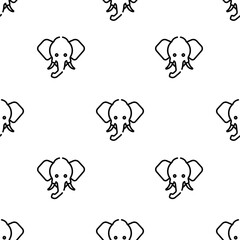 elephant icon pattern. Seamless elephant pattern on white background.