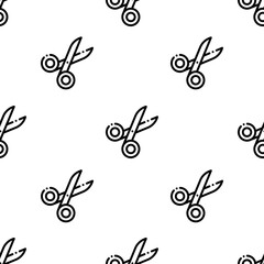 scissors icon pattern. Seamless scissors pattern on white background.