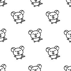 mouse icon pattern. Seamless mouse pattern on white background.