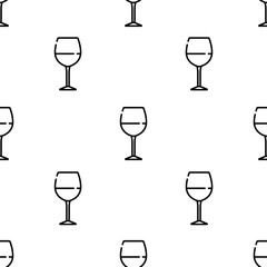 wine glass icon pattern. Seamless wine glass pattern on white background.
