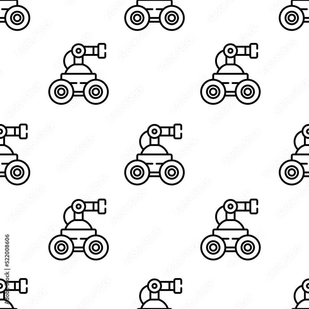 Poster robot icon pattern. seamless robot pattern on white background.