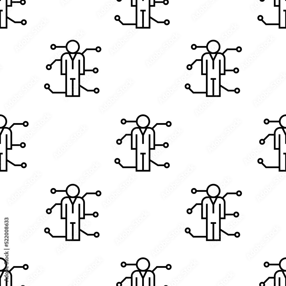 Poster skills icon pattern. seamless skills pattern on white background.