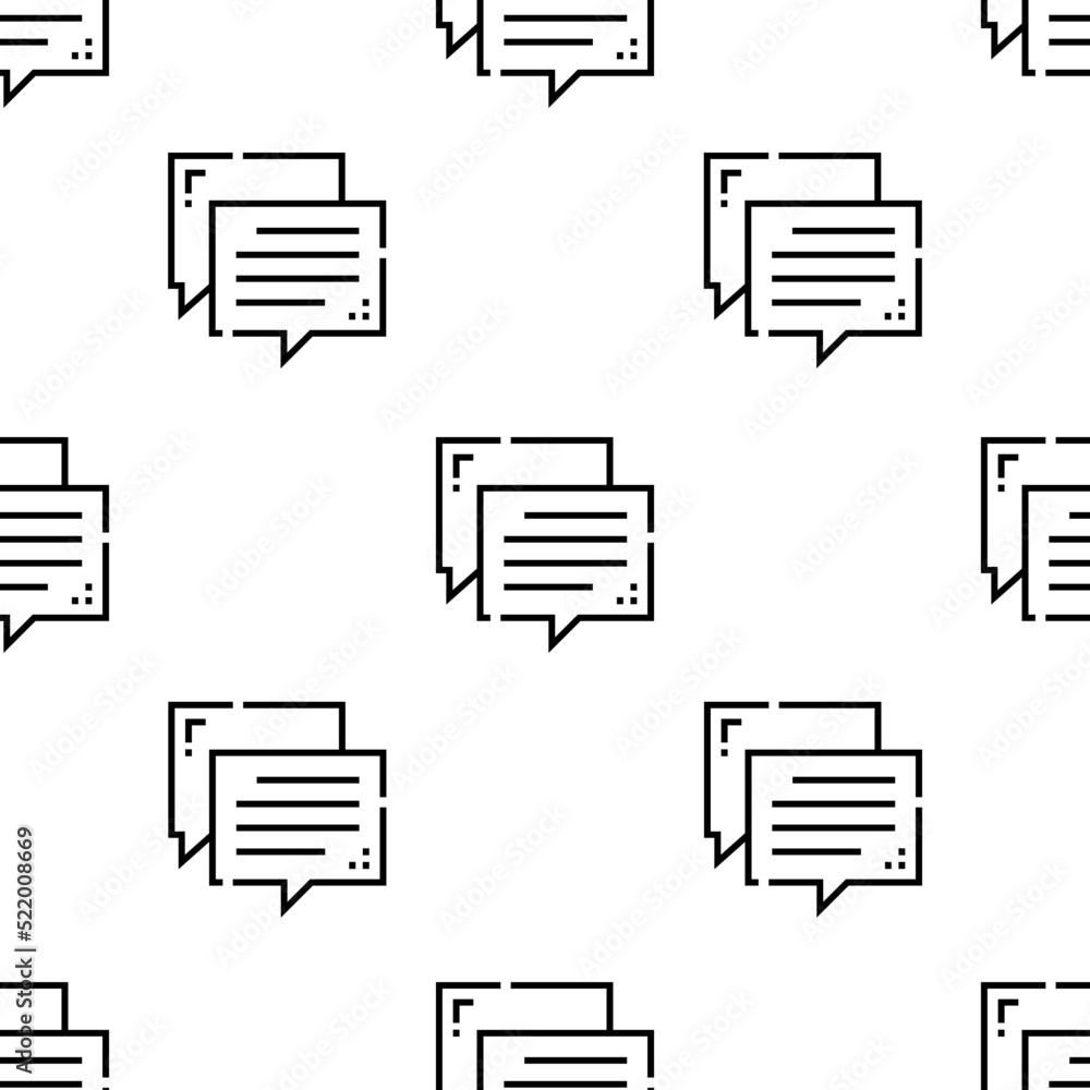 Poster chat icon pattern. seamless chat pattern on white background.