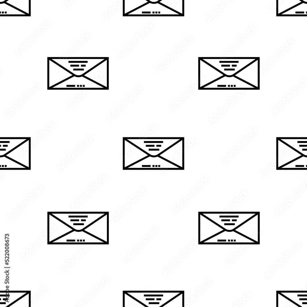 Poster envelope icon pattern. seamless envelope pattern on white background.