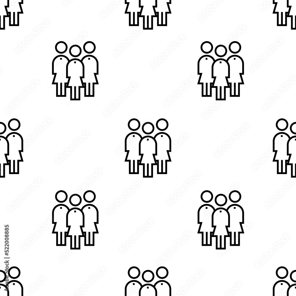 Poster group icon pattern. seamless group pattern on white background.