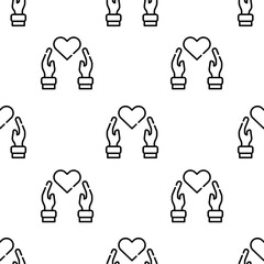 heart icon pattern. Seamless heart pattern on white background.