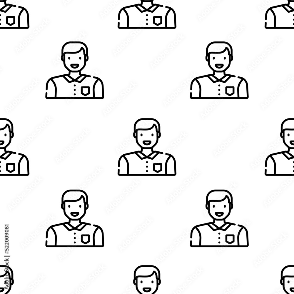 Poster man icon pattern. seamless man pattern on white background.