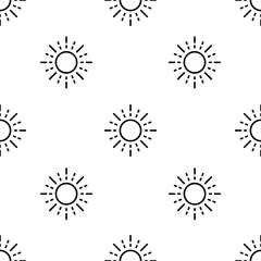 sun icon pattern. Seamless sun pattern on white background.