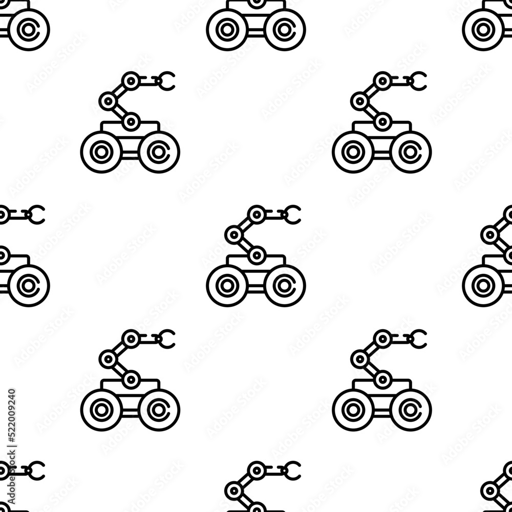 Poster robot icon pattern. seamless robot pattern on white background.