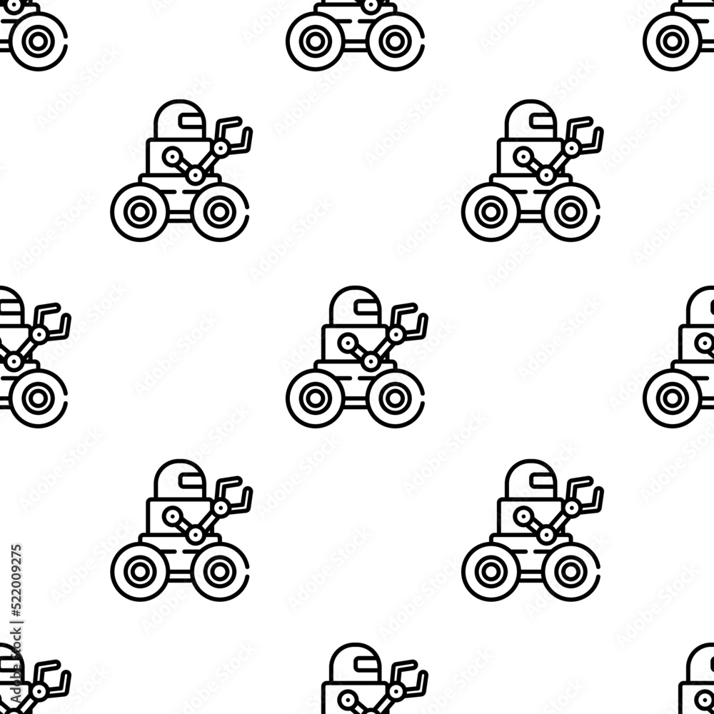 Poster robot icon pattern. seamless robot pattern on white background.