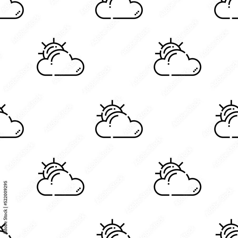 Poster cloudy icon pattern. seamless cloudy pattern on white background.