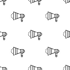 megaphone icon pattern. Seamless megaphone pattern on white background.