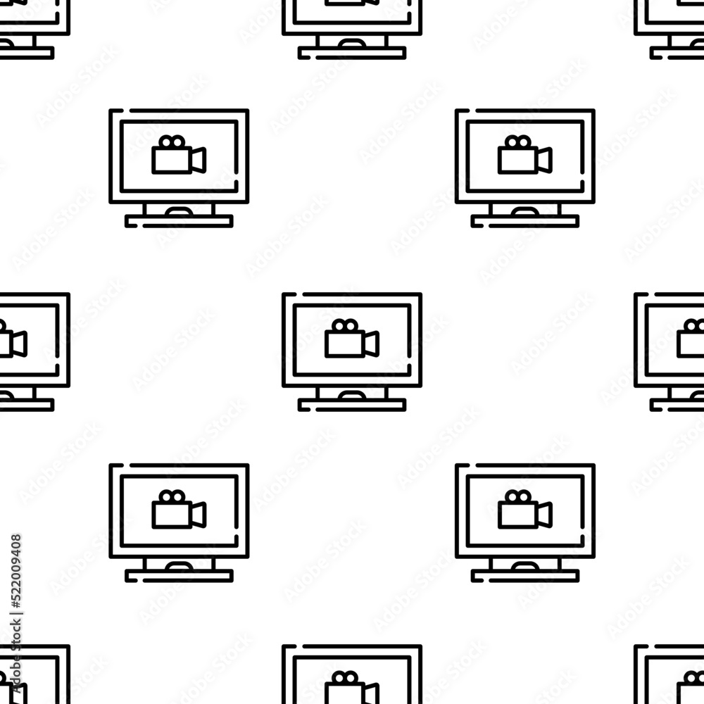 Poster monitoring icon pattern. seamless monitoring pattern on white background.