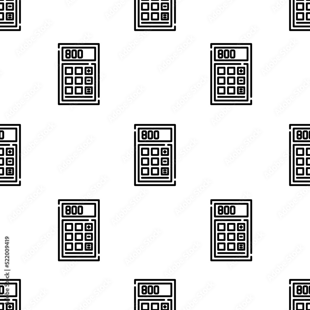 Poster calculator icon pattern. seamless calculator pattern on white background.